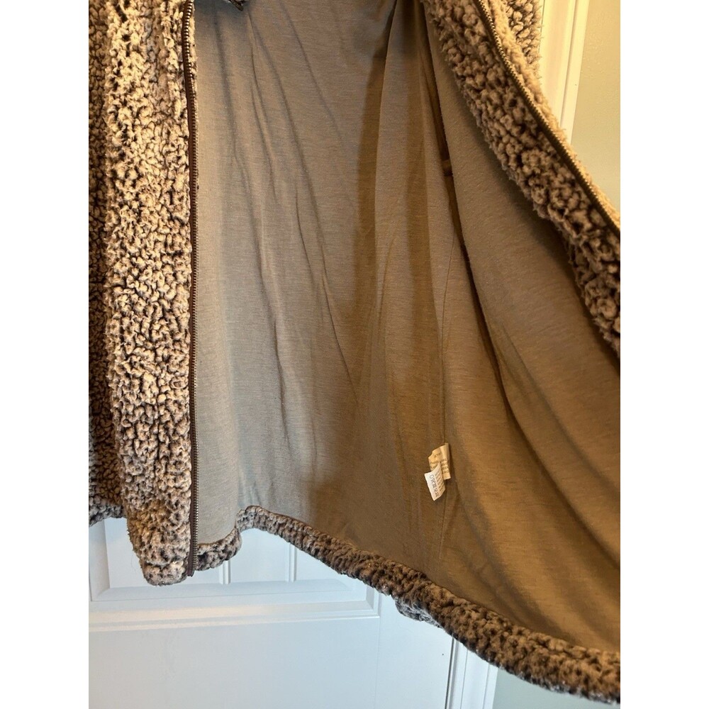 Altered State Brown Bear Sherpa Fleece Jacket Womens Large Zip Front Cozy L - Picture 5 of 16